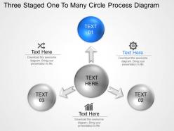 Bp three staged one to many circle process diagram powerpoint template