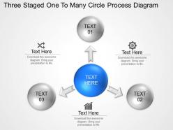 Bp three staged one to many circle process diagram powerpoint template