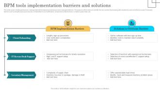 Bpm Tools Implementation Barriers Bpm Lifecycle Implementation Process