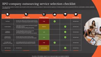 BPO Company Outsourcing Service Selection Checklist