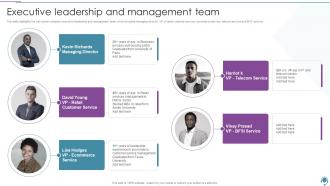 BPO Company Profile Executive Leadership And Management Team Ppt Powerpoint Presentation