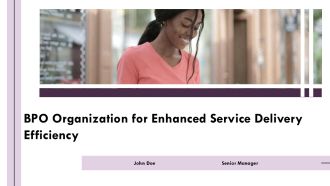 BPO Organization For Enhanced Service Delivery Efficiency PPT Outline AT