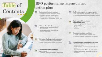 BPO Performance Improvement Action Plan Powerpoint Presentation Slides Attractive Graphical