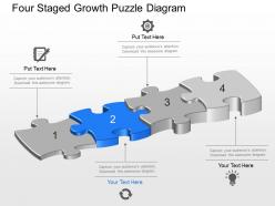 Bq four staged growth puzzle diagram powerpoint template slide