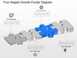Bq four staged growth puzzle diagram powerpoint template slide