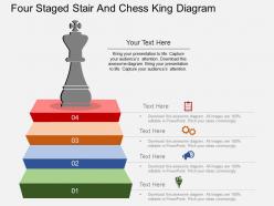 Bq four staged stair and chess king diagram flat powerpoint design