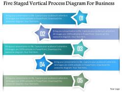 Br five staged vertical process diagram for business powerpoint template