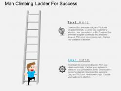 Br man climbing ladder for success flat powerpoint design