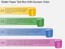 Br rolled paper text box with numeric order powerpoint template