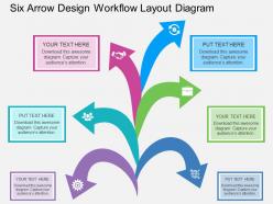Br six arrow design workflow layout diagram flat powerpoint design