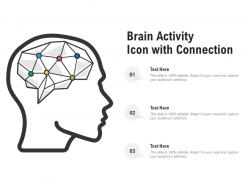 Brain activity icon with connection