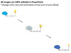 Brain bulb with apps idea generation flat powerpoint design