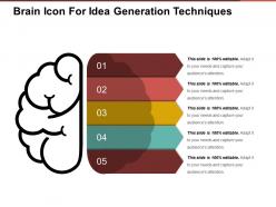 Brain icon for idea generation techniques sample of ppt presentation