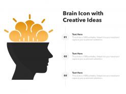 Brain icon with creative ideas