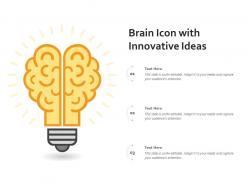 Brain icon with innovative ideas