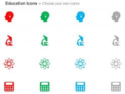 Brain laboratory science calculator ppt icons graphics