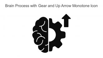 Brain Process With Gear And Up Arrow Monotone Icon In Powerpoint Pptx Png And Editable Eps Format