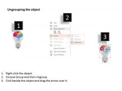 Brain puzzle inside bulb idea generation flat powerpoint design