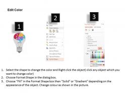 Brain puzzle inside bulb idea generation flat powerpoint design