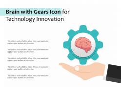 Brain with gears icon for technology innovation