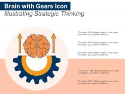 Brain with gears icon illustrating strategic thinking