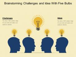 Brainstorming challenges and idea with five bulbs