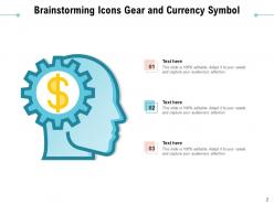 Brainstorming Icons Gear Currency Symbol Arrow Approved Employee