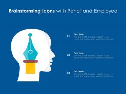 Brainstorming icons with pencil and employee