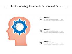 Brainstorming icons with person and gear