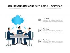 Brainstorming icons with three employees