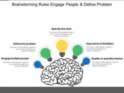 Brainstorming rules engage people and define problem