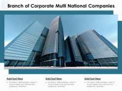 Branch of corporate multi national companies