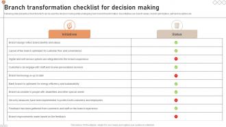 Branch Transformation Checklist For Decision Making