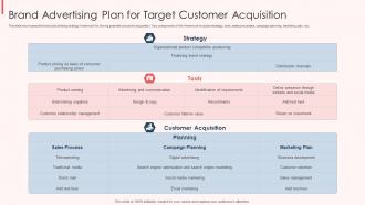 Brand Advertising Plan For Target Customer Acquisition