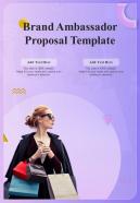 Brand Ambassador Proposal Template One Pager Sample Example Document
