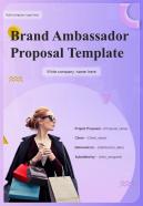 Brand Ambassador Proposal Template Report Sample Example Document