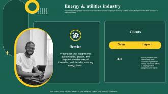 Brand Analytics Company Profile Energy And Utilities Industry Ppt Show Background Image Cp Ss V