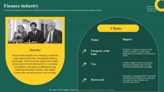 Brand Analytics Company Profile Finance Industry Ppt Professional Slide Portrait Cp Ss V