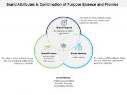 Brand attributes is combination of purpose essence and promise