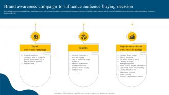 Brand Awareness Campaign To Influence Audience Social Media Marketing Campaign MKT SS V