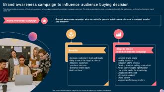 Brand Awareness Campaign To Influence Audience Steps To Optimize Marketing Campaign Mkt Ss