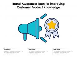 Brand awareness icon for improving customer product knowledge