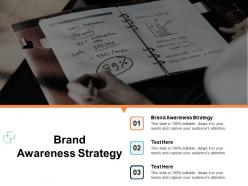 Brand awareness strategy ppt powerpoint presentation ideas outline cpb