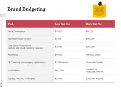 Brand budgeting optimization ppt powerpoint presentation files