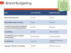 Brand budgeting ppt infographic template
