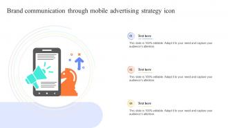 Brand Communication Through Mobile Advertising Strategy Icon