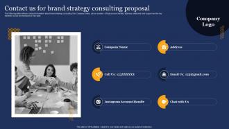Brand Development Consulting Proposal Contact Us For Brand Strategy Consulting Proposal