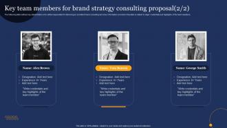 Brand Development Consulting Proposal Key Team Members For Brand Strategy Consulting Proposal Informative Good
