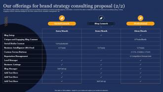 Brand Development Consulting Proposal Our Offerings For Brand Strategy Consulting Proposal Analytical Good