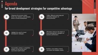 Brand Development Strategies For Competitive Advantage Powerpoint Presentation Slides Appealing Visual